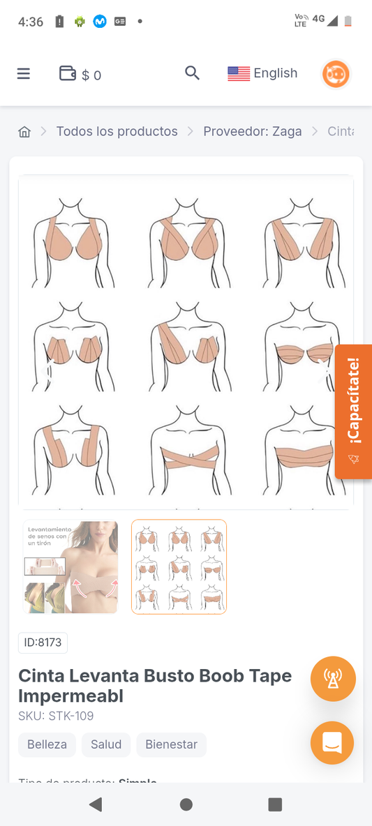 Cinta Levanta Busto Boob Tape Impermeabl