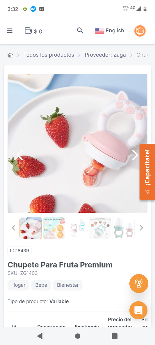 Chupete Para Fruta Premium