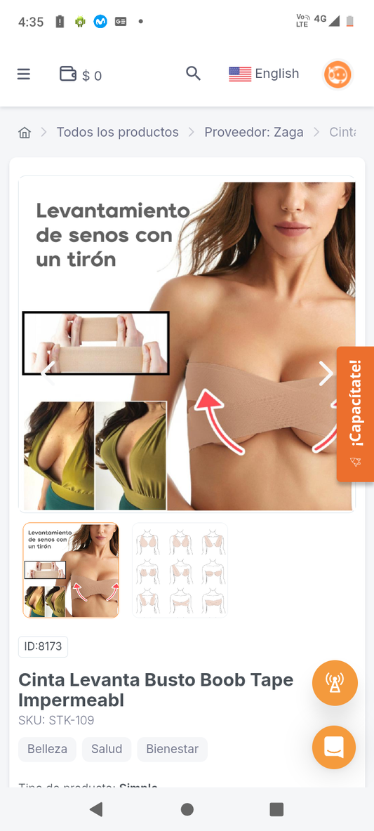 Cinta Levanta Busto Boob Tape Impermeabl