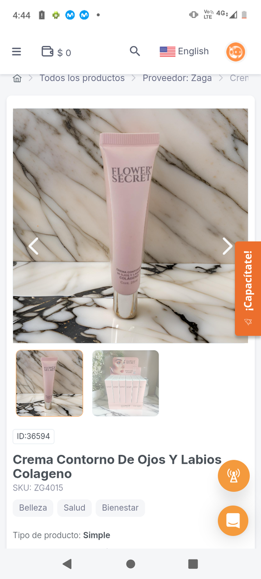 Crema Contorno De Ojos Y Labios Colageno