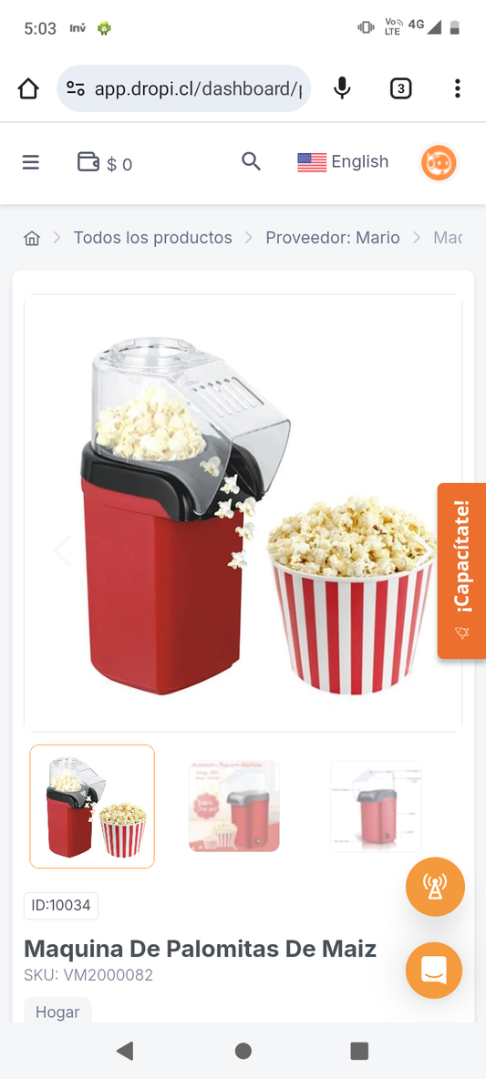 Maquina De Palomitas De Maiz