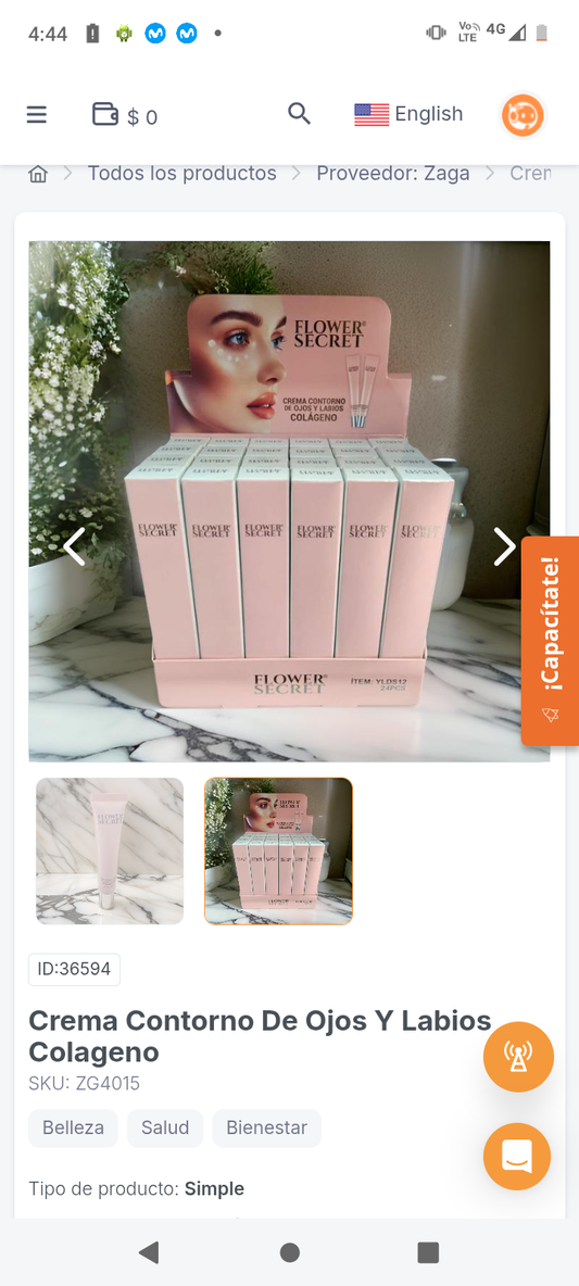 Crema Contorno De Ojos Y Labios Colageno
